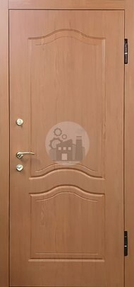 Стальная входная дверь без глазка с отделкой из коричневого МДФ с обеих сторон-ДВ-1686